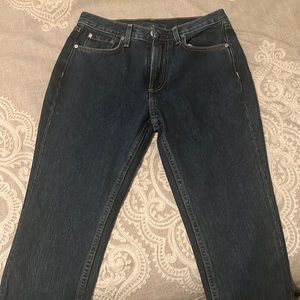 Rag & Bone Jeans Frayed Hem High Waist Blue Denim Cropped 25